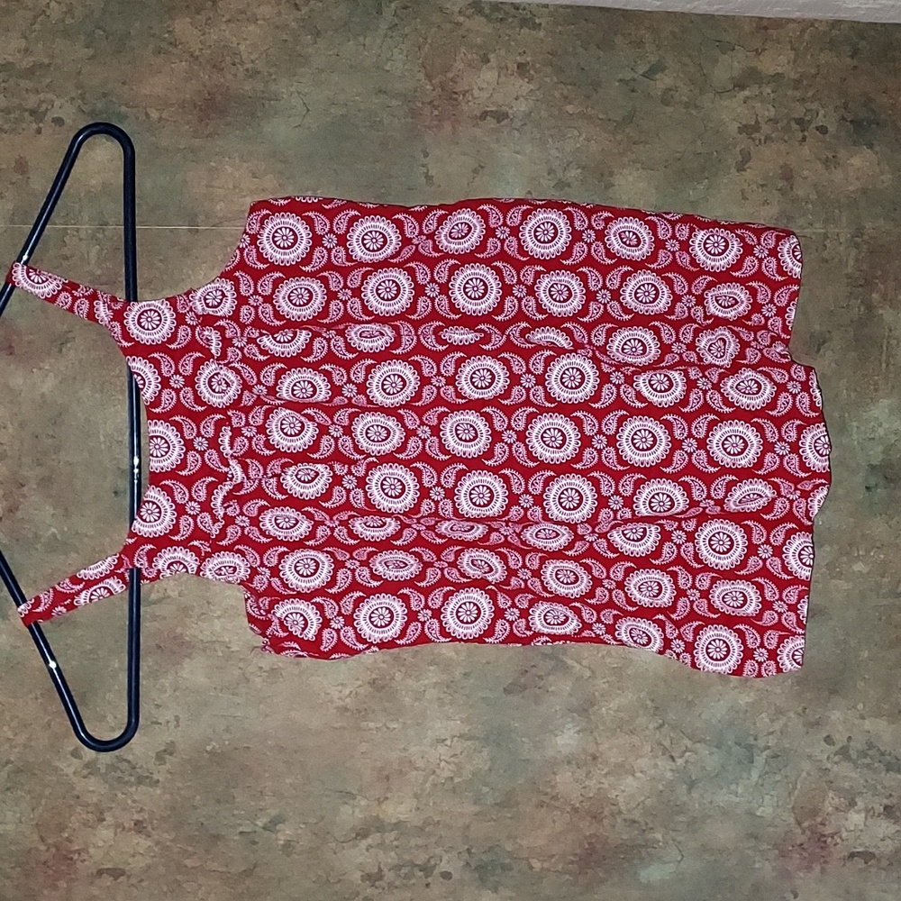 JK Girls Spaghetti Strap Tank Blouse Size Medium Red